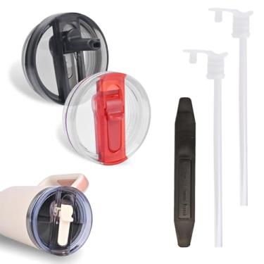 Imagem de Pacote com 2 tampas ProTour removíveis para copo Stanley de 1,134 g, com tampas Stanley à prova de vazamento, tampa de canudo flip para Stanley, tampas de copo sem derramamento, acessórios para copos