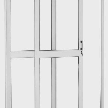 Imagem de Porta de Correr de Aço 215x160cm com Vidro Ideal Crv Esquadrias Branco