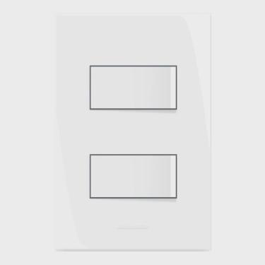 Imagem de Conjunto 2 Interruptores Simples 10A 250V Placa 4x2 Inova Pro Alumbra Branco