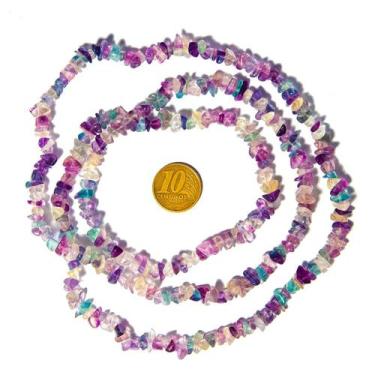 Imagem de Fio Cascalho Fluorita furado 90 cm Para Fazer Pulseira - CristaisdeCur