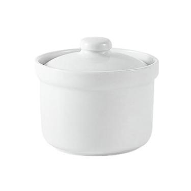 Imagem de Panela de ensopado de cerâmica de orelhas duplas com tampa, panela de ensopado de suplemento de ninho de pássaro resistente à água - tampa única reta de 240 ml