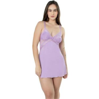 Imagem de Camisola Sensual Sexy Rendada Com Tule Transparente Sem Bojo - ALTIE, 