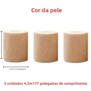 Imagem de Bandagem Elástica Descartável (5cm x 4,5m) - 3 Unidades - Autoadesiva 