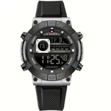 Imagem de Relógio Esportivo Digital Masculino Pulseira de Silicone Texturizada Impermeavel