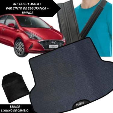Imagem de Tapete Emborrachado Porta Malas HB20 Sedan 2012 a 2019 + 2 Capas Cinto