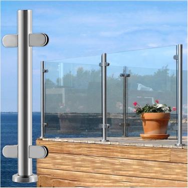 Imagem de Deck Post Brilheira Brilheira Bolconia Stair Railing Deck Railing System Painel de guardrail Postagem Postagem Post, vara de balaustrada em varanda redonda, pátio ao ar livre interior da esc