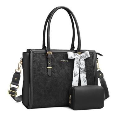 Imagem de Sacola para laptop MOSISO PU Leather 17-17.3" com lenço de seda