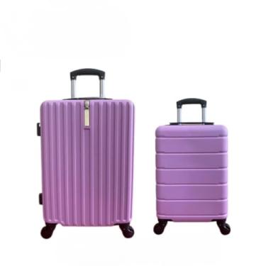 Imagem de MALA DE VIAGEM (KIT 2) ABS com roda 360 malas viagem de bordo conjunto 2 menor (ROSA (G223+P) MALA)