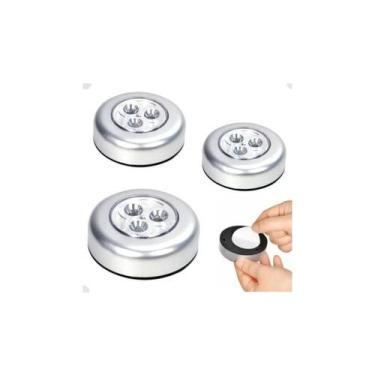 Imagem de Kit 4 Lâmpada Luminária Adesivo Colante Sem Fio Led Pilha - Blessed