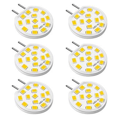 Imagem de Lâmpada de LED G8 regulável, equivalente a lâmpada de halogêneo de 20W-25W, base de dois pinos tipo JCD, 120V branco quente 3000K G8 para iluminação de disco embaixo do armário, pacote com 6
