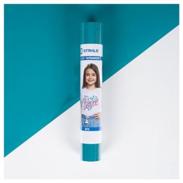 Imagem de Stahls' Vinil De Transferência Térmica Htv Ultraweed Com Corte Cad-Cut 29 Cm Largura, Compatível Cortadores Profissionais E Artesanais. Fácil Cortar Remover Ervas Daninhas. (Azul-Petróleo, Rolo 3,6