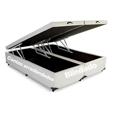 Imagem de Cama Box Baú Bi-partida Queen 79 Blindado Super Reforçada (Courino Bege)