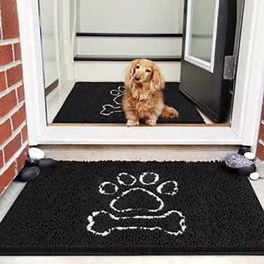Imagem de AROGAN Capacho De Entrada Interno, Tapete Que Retém Lama E Água, Chenille Para Sapatos Enlameados Patas Cachorro, Lavável À Máquina, Frontal, Tapetes Áreas Movimentadas, Entrada, 20X32"