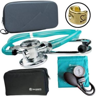 Imagem de Kit Aparelho Pressao Esteto Rappaport Duplo Incoterm, Verde