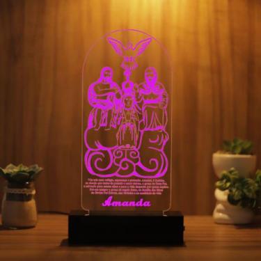 Imagem de Luminária Abajur Divino Pai Eterno LED Rosa - Bold