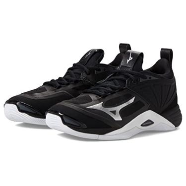 Imagem de Mizuno Tênis de vôlei unissex Wave Momentum 2, Preto/prata, 8
