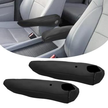 Imagem de SUNBREATH Compatível com capa de apoio de braço do assento dianteiro do carro para Honda Pilot 2019-2022/Ridgeline 2017-2023/Passport 2019-2023 capa de descanso de braço de couro 2 peças preta