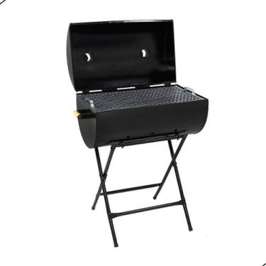 Imagem de Churrasqueira Bafo Grill Extra Grande com Suporte BBQ Preta - Metalúrg