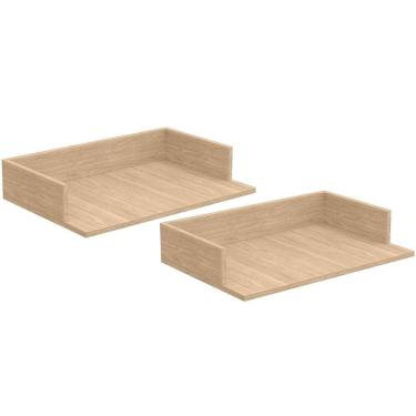 Imagem de Kit 02 Suportes Suspensos Para Micro-ondas Forno 60x40 Cm Class L03 Amadeirado - Lyam