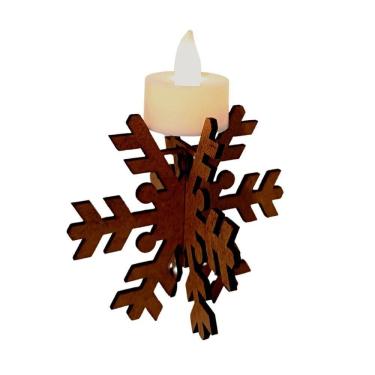 Imagem de Castiçal Frozen Com Vela Eletrônica - Marrom