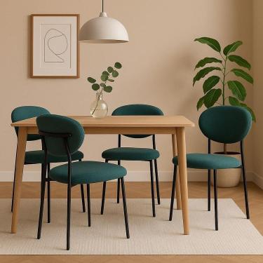 Imagem de Kit 4 Cadeira Jantar Iza em Aço Carbono Preto Fosco Epóxi - Exclusiva