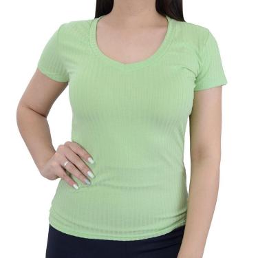Imagem de Blusa Feminina Lunender Canelada Verde - 00390-Feminino