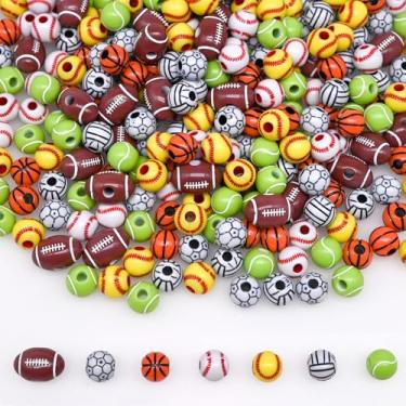 Imagem de 200 g + Softball Beisebol Voleibol Futebol Tênis Basquete Esporte Granel Kandi Contas para Fazer Joias, Pulseira Chaveiro Becklace Charm Beads (Misto)