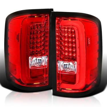 Imagem de Spec-D Tuning Luz traseira de barra de LED vermelha compatível com GMC Sierra 1500 2500Hd 3500Hd 2014-2018 L+R Par de luzes traseiras