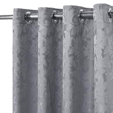 Imagem de Cortina Jacquardl Sala Quarto 4,00x2,70m Semi Blackout Luxo Moderno (Cinza, 2,70X2,30m)