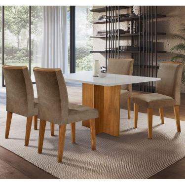 Imagem de Mesa Olivia em MDF com 4 Cadeiras Lunara Moderna