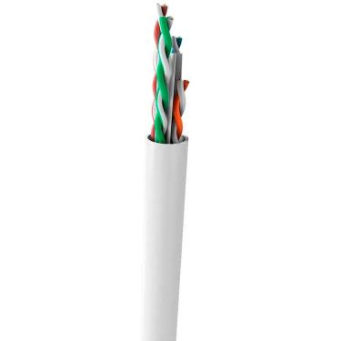 Imagem de Metro de Cabo de Rede LAN 4PX24AWG CAT6 UTP LSZH -100% Cobre Wec, Branco
