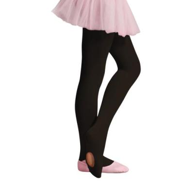Imagem de Meia Calça Selene Infantil Balé Com Abertura Fio 40, M, Preto