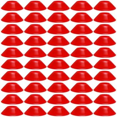 Imagem de wlilupah 50 Pçs Mini Cones de Futebol para Agilidade Esportiva Disco Cones Treinamento para Exercícios de Agilidade Esportes Futebol Basquete Futebol Basquetebol Exercícios (Vermelho)
