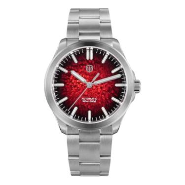 Imagem de watchdives Relógio masculino automático, WD0005, relógio esportivo NH35, relógios de pulso mecânicos, 39 mm, cúpula, cristal de safira, relógios luxuosos, Vermelho dégradé
