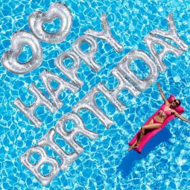 Imagem de Feliz aniversário inflável Pool Float 15 unidades com 40 pontos adesiv