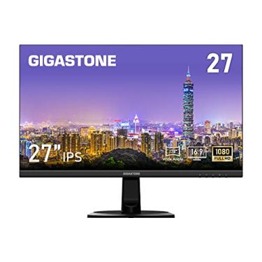 Imagem de Gigastone Monitor de 68.6 cm, Full HD 1920 x 1080, Eye-Care, painel IPS, 75Hz, 5ms, alto-falantes internos, sem cintilação, bisel ultrafino, sincronização livre, suporte VESA 10 x 10 cm, HDMI, VGA