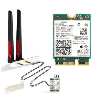 Imagem de Teday BE200 Bluetooth 5.4 Wi-Fi 7 Cartão BE200NGW Desktop Kit 2.4/5/6 GHz 802.11BE 8774Mbps Adaptador Wrieless para Windows 11 Desktop PC com Antenas Não Suporta Placas-Mãe AMD