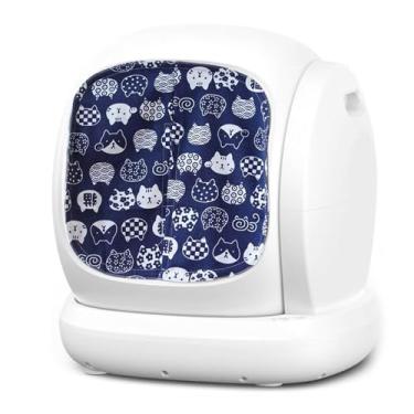 Imagem de Cortina para caixa de areia para gatos autolimpante, caixa de areia automática, reduz o salto de areia de gato, impede odores da caixa de areia autolimpante, bandejas de grande diâmetro também