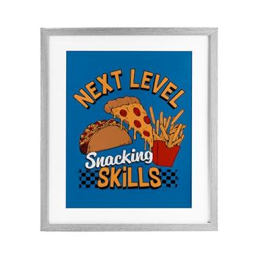 Imagem de Stupell Industries Impressão emoldurada cinza Next Level Snacking Skills Under Glass da Jedco Brands, Inc., 40,6 x 33,5 cm