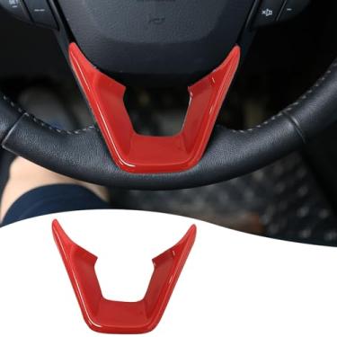 Imagem de MUXEE Moldura de botão de volante, para Ford Fusion 2013 2014 2015 2016 2017 2018 2019 2020 - ABS vinho vermelho esportivo capa de moldura de volante acessórios de envoltório de botão de volante