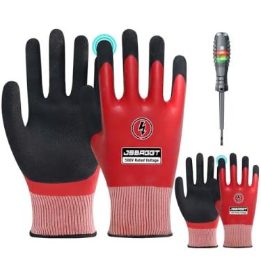 Imagem de JSBAGGT Luvas Retardantes de Chama Isoladas 500V – Impermeáveis, Antiderrapantes, Isolamento Dupla Face para Trabalho Eletricista de Alta Tensão, 1 par