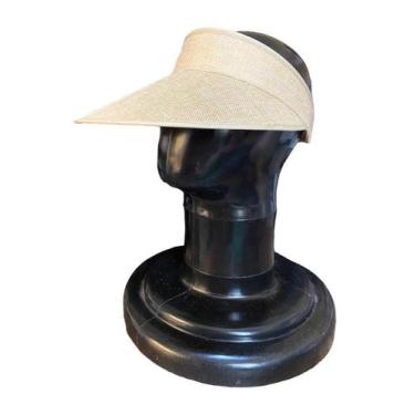 Imagem de Viseira Feminina de Praia Palha  Bege Aba Grande Proteção - Mor, Bege,