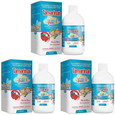 Imagem de Tamarinat Mix de Fibras Infantil Sabor Morango Combo 3x 240ml Arte Nat