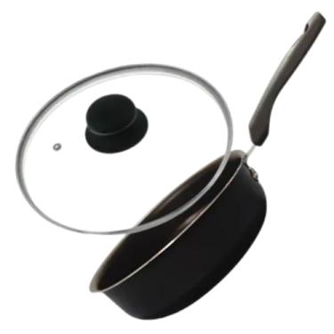 Imagem de Frigideira de 1 Ovo Antiaderente Preto n14 com Tampa de Vidro