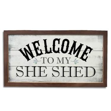 Imagem de Decoração de placas de boas-vindas, decoração de porta da frente para parede, decoração de entrada de casa de fazenda, placas de bar engraçadas, decoração de parede emoldurada de madeira, placa