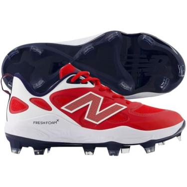 Imagem de New Balance Tênis de softbol feminino Fresh Foam Velo V4 moldado, Team Red/White/Team Royal, 42
