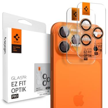 Imagem de Spigen Protetor de tela para lente de câmera [GlasTR EZ Fit Optik Pro] projetado para iPhone 17 Pro Max | iPhone 17 Pro [compatível com capas] - Laranja cósmica [2 unidades]