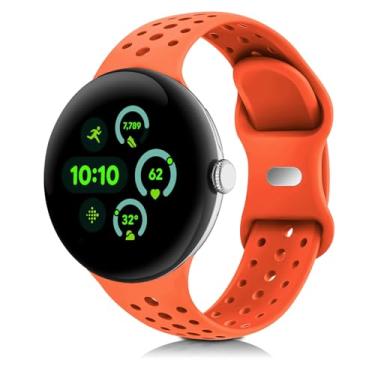 Imagem de HAYONLIY Pulseiras esportivas compatíveis com Google Pixel Watch 4/3/2/1 41 mm e 45 mm, pulseira respirável de substituição de silicone macio para mulheres e homens