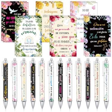 Imagem de Colarr 24 peças de presentes cristãos a granel para mulheres e homens, canetas de versículo bíblico de Natal, cadernos, religiosas, escrituras VBS, canetas esferográficas, diários, escola dominical