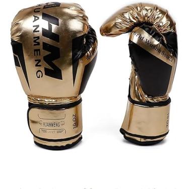 Imagem de Luvas De Boxe De Combate Para Teegers, Luvas De Treino Pro Style 6-14oz, Forro De Combinação Tripla D Design De Palma Respirável, Para Boxe, Kickboxing, Gold, 14 oz